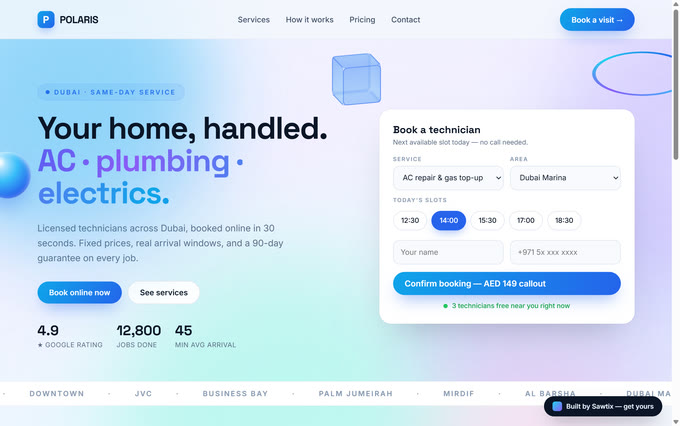 POLARIS — Local Service Pro, a Sawtix website template