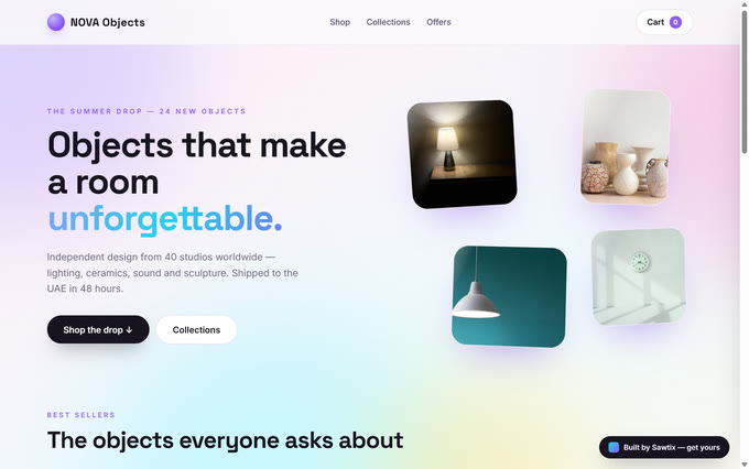 NOVA Objects — Shop & Retail, a Sawtix website template